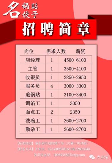 大洼最新招聘信息汇总